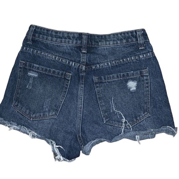 YOLO distressed blue Jean shorts Small - Picture 1 of 6